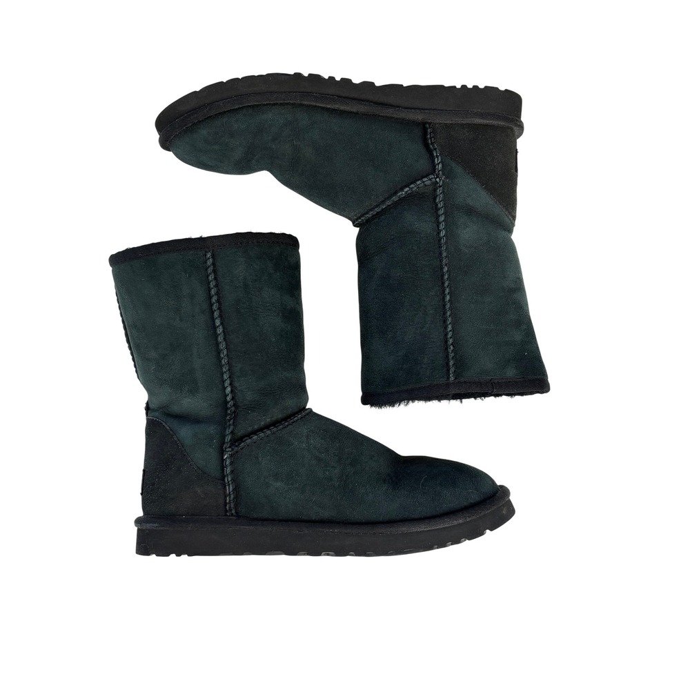 UGG Classic Short 5825 Boots Women's 7 Dark Forest Green Black Sheepskin